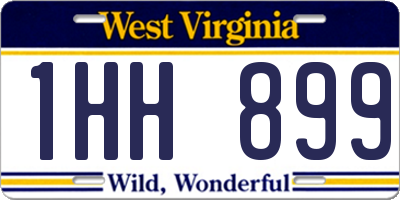 WV license plate 1HH899