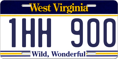 WV license plate 1HH900