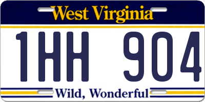 WV license plate 1HH904