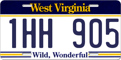 WV license plate 1HH905
