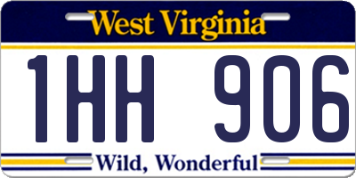 WV license plate 1HH906