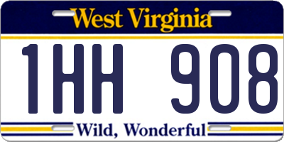 WV license plate 1HH908