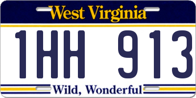WV license plate 1HH913