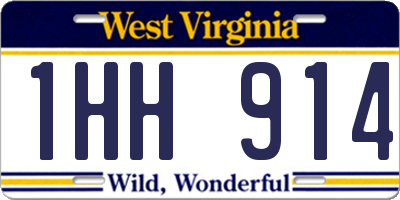 WV license plate 1HH914