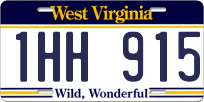 WV license plate 1HH915