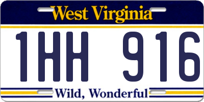 WV license plate 1HH916