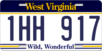 WV license plate 1HH917