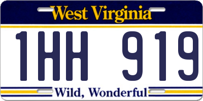 WV license plate 1HH919
