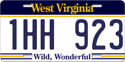 WV license plate 1HH923