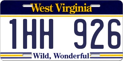 WV license plate 1HH926