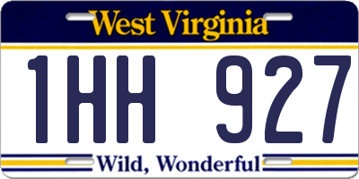 WV license plate 1HH927
