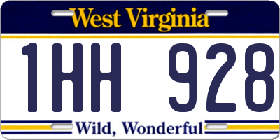 WV license plate 1HH928