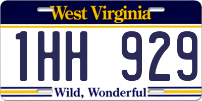 WV license plate 1HH929