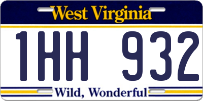WV license plate 1HH932