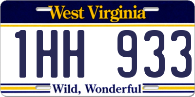 WV license plate 1HH933