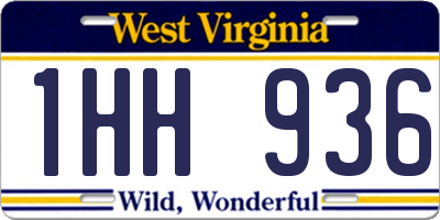 WV license plate 1HH936