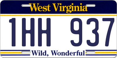 WV license plate 1HH937