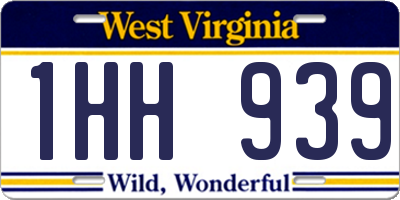 WV license plate 1HH939
