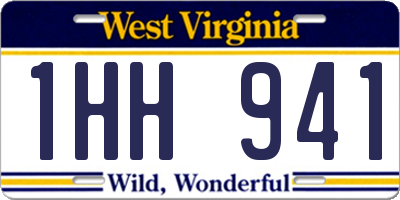 WV license plate 1HH941