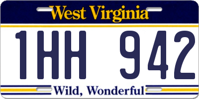 WV license plate 1HH942