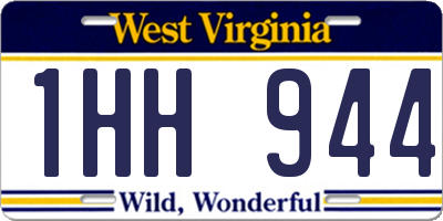 WV license plate 1HH944