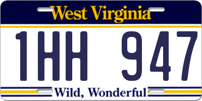 WV license plate 1HH947