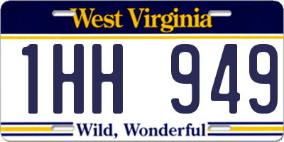 WV license plate 1HH949