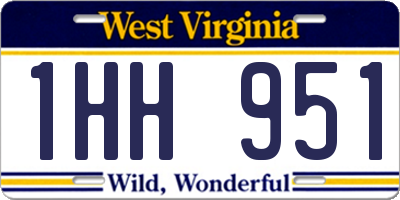 WV license plate 1HH951