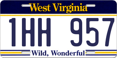 WV license plate 1HH957