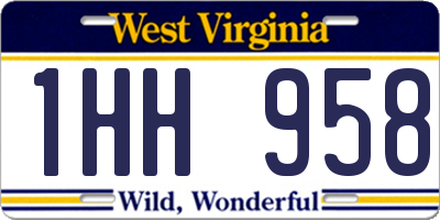 WV license plate 1HH958
