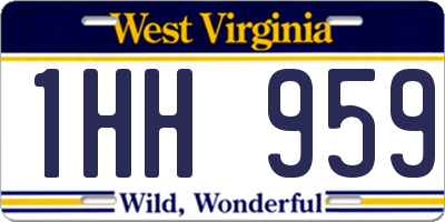 WV license plate 1HH959