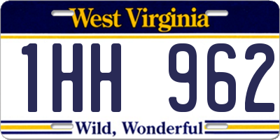 WV license plate 1HH962