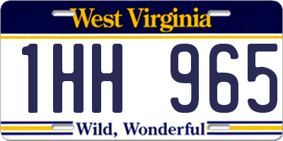 WV license plate 1HH965