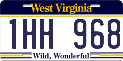 WV license plate 1HH968