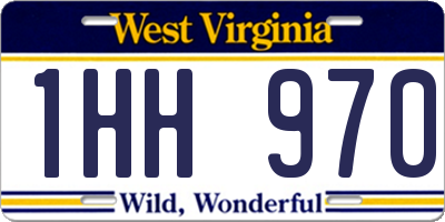 WV license plate 1HH970