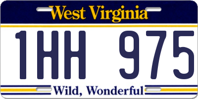 WV license plate 1HH975