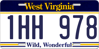 WV license plate 1HH978