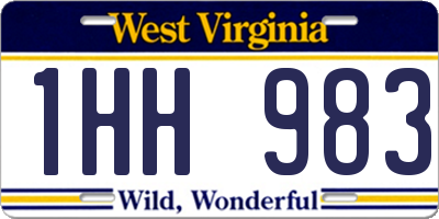 WV license plate 1HH983