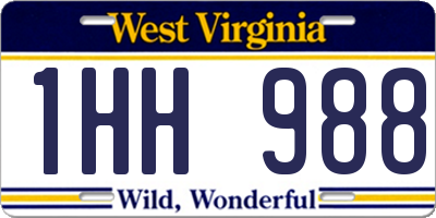 WV license plate 1HH988