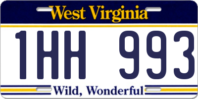 WV license plate 1HH993