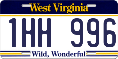 WV license plate 1HH996
