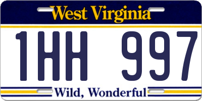 WV license plate 1HH997