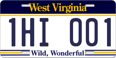 WV license plate 1HI001