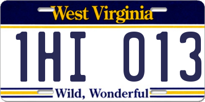 WV license plate 1HI013