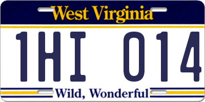 WV license plate 1HI014