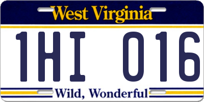 WV license plate 1HI016