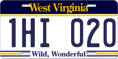 WV license plate 1HI020