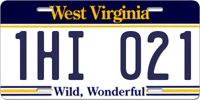 WV license plate 1HI021