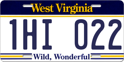 WV license plate 1HI022