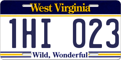 WV license plate 1HI023